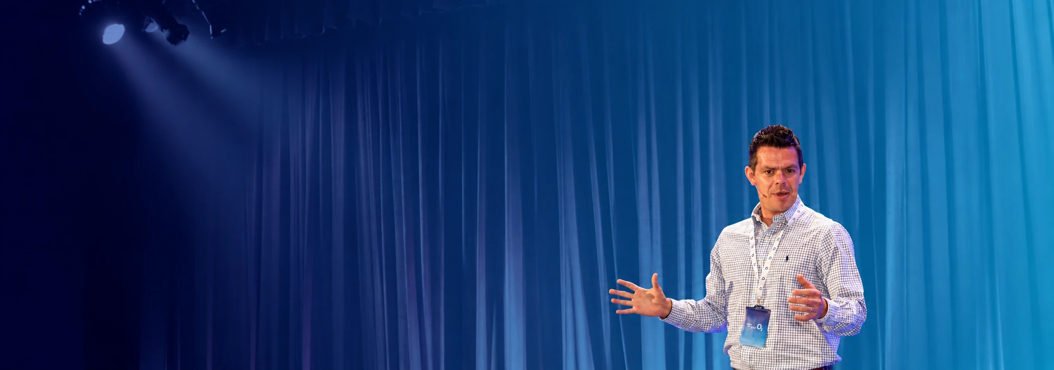 Gavin Scott speaking on stage